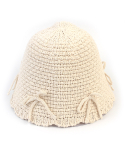 유니버셜 케미스트리(UNIVERSAL CHEMISTRY) Ribbon Ivory Knit Bucket Hat 리본버킷햇