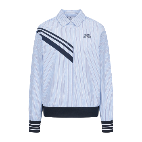 Stripe Blouson Pullover_Blue