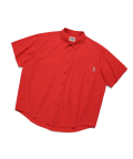 [OVER-SIZED] VAMOS POCKET SOLID SS SHIRT PG RED