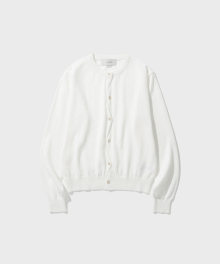 [WOMEN] TWIST BUTTON CARDIGAN (IVORY)