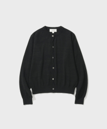 [WOMEN] TWIST BUTTON CARDIGAN (BLACK)