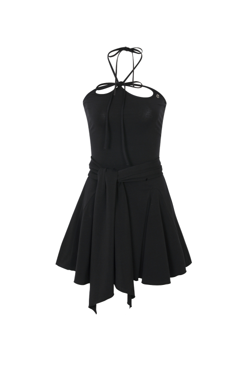 MUSINSA | PAINORPLEASURE ORCHID TUBE DRESS black