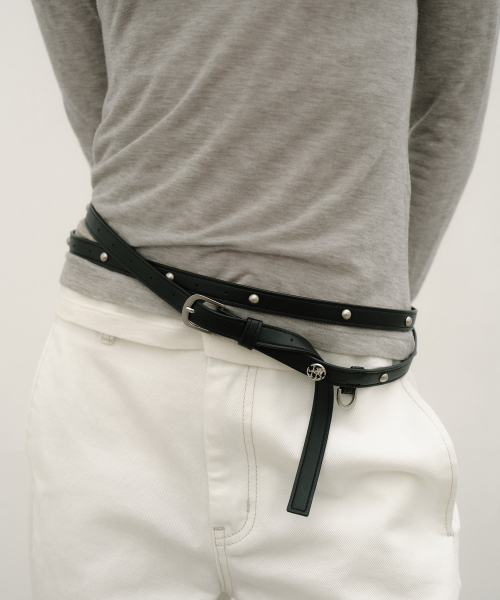 STUD LONG BELT [BLACK]