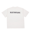 메이노브1722(MAYNOV1722) Holographic Signature Letter Overfit T-Shirt - White