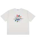 메이노브1722(MAYNOV1722) FLOWER EARLAL PIGMENT T-SHIRTS - WHITE