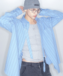 레씨토(LECYTO) Overfit Stripe Tie Shirts_[Blue]