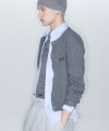 Destroyed Round Wool Knit Cardigan_[Charcoal]