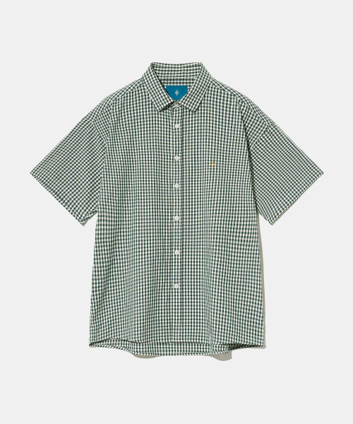 Gingham Check 1/2 рубашка S143 зелёный