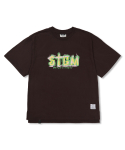 스티그마(STIGMA) Home Vintage-Like Washed Oversized Short Sleeves T-Shirts Brown