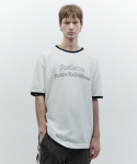 인사일런스(INSILENCE) 고딕 로고 링거 티셔츠 WHITE