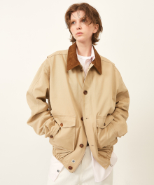 W Carter cow leather collar jacket beige