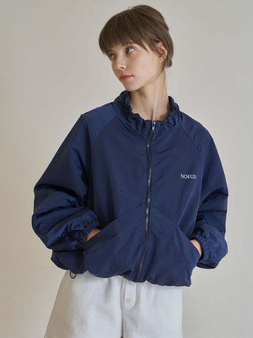 High collar nylon куртка (тёмно-синий)
