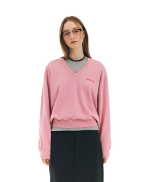 MYLES V-NECK KNIT_PINK