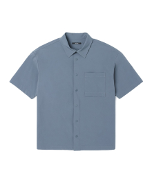 24 SS 남성 원 포켓 세미 루즈 핏 반팔 셔츠 (BLUE) (HA4SS02-43)