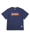 스티그마(STIGMA) Harf Tone Oversized Short Sleeves T-Shirts Navy