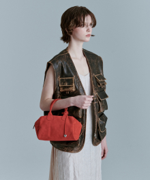 SOFT BOWLING BAG_red suede