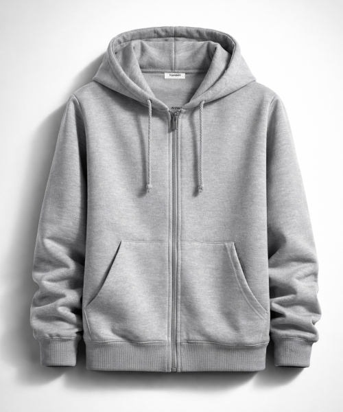 Базовое худи на молнии standard fit (с начесом / без) Gray