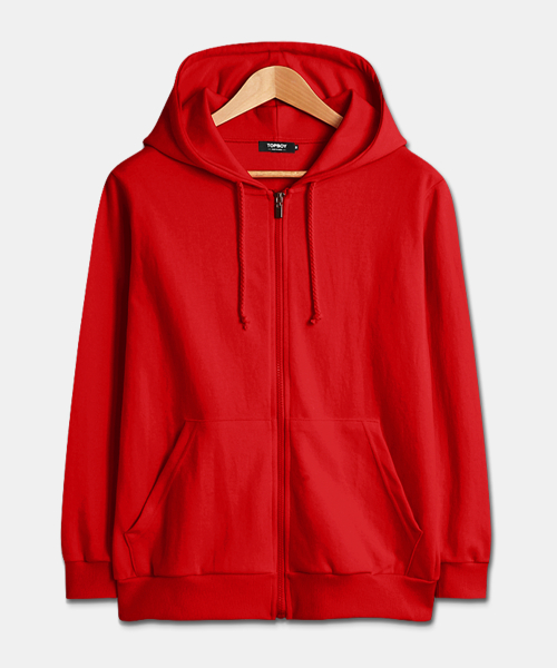 Базовый худи на молнии standard fit (с начесом/без) Red