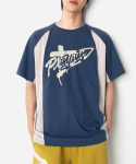 플레이언(PLAYIAN) 메쉬 포인트 티셔츠 - 블루+베이지
