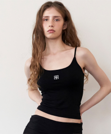 Square Logo String Sleeveless - Black