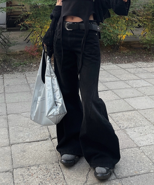 【WOOALONG】 ★レディース★ Curve shape denim pants ★ BLACK room306 CONTEMPORARY / Curve Black Denim Pants