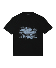 Graphic half sleeve T-Shirts - BLACK