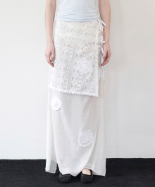 Layered Lace Skirt - White