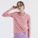 보연(VOYONN) 라운드티 긴소매 티셔츠 핑크 오렌지 0110