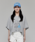 피피라핀(FIFI LAPIN) 여성 돌먼소매 오버핏 반팔 티셔츠/FS7WT38W M-GRAY
