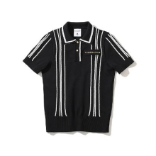 W GN VERTICAL STRIPE POINT KNIT SS POLO LQ1IB02F