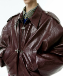 이에스씨 스튜디오(ESC STUDIO) buckle leather jacket (burgundy)