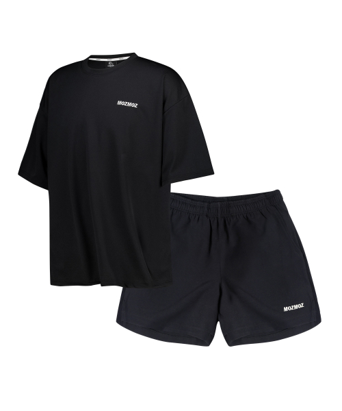 [SET] Комплект из сетчатой футболки и шорт Black