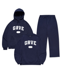 [SET] (맨투맨 OR 후드 선택) GRVE SETUP (NAVY) [LRSSCTH701M/LRSSCTM705M/LRARCYT171P]