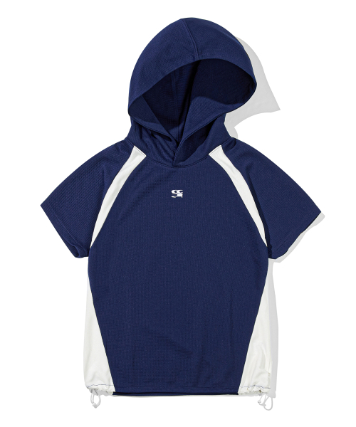 (W) Короткое худи с коротким рукавом и лого WAVE, Navy