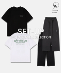 엔피스튜디오(NP STUDIO) [SET] 에센셜 스터프 티셔츠 + 나일론 스트링 와이드 팬츠 세트