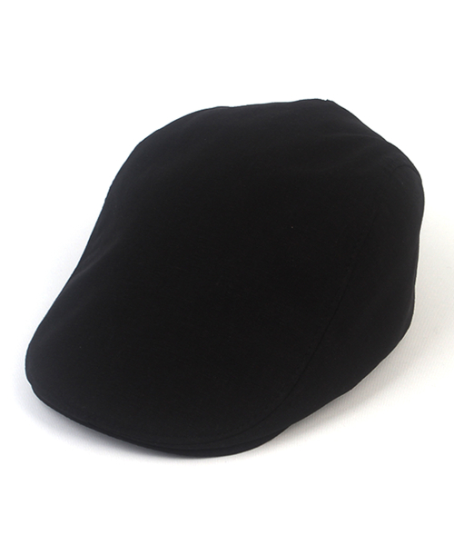 Simple Linen Black Huntingcap 베레모