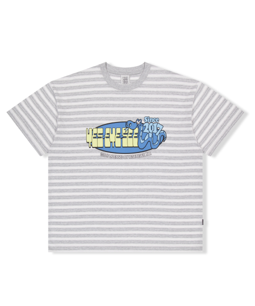 예스아이씨(YESEYESEE) SN Billboard Stripe Tee Grey - 사이즈
