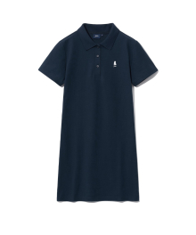 [COOL] WOMENS QUICK DRY PIQUE POLO ONE-PIECE NAVY