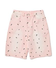 FLORAL DENIM SHORTS (L.PINK)