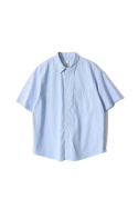 홀리선(HORLISUN) Perth Dobby Stripe Short Sleeve Shirt Light Blue