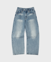 FADED WIDE JEANS BLUE