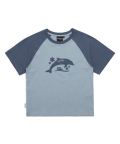 WOMENS DOLPHIN RAGLAN T-SHIRT - L/BLUE