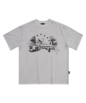 엠오오(MOO) 시티 피그먼트 반팔 티셔츠 - 그레이베이지