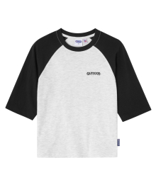 라글란 7부 티셔츠 (멜란지 화이트) OD242ISS09_MWH