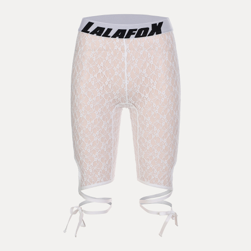 LACE STRAP LEGGINGS WHITE BQ2LP001