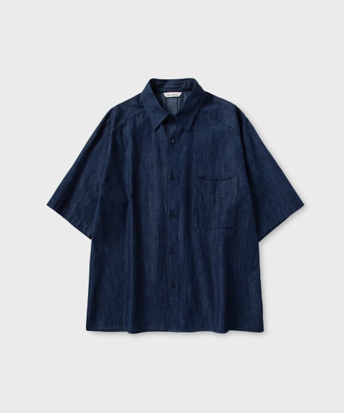 RAGLAN DENIM HALF SLEEVE SHIRT Ⅱ_INDIGO