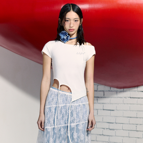 SHOULDER CUT-OUT T-SHIRT WHITE BQ2CH015
