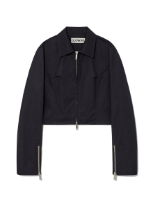 UNIFORM CROP SHIRT JACKET (NAVY)