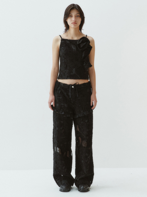 MUSINSA | GIMMETHEYOUNG G_JACQUARD DETACHABLE PANTS / BLACK