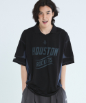 엔비에이(NBA) HOU E-BIKE 컬러블록 카라 반팔 티셔츠(N242TS154P) 블랙
